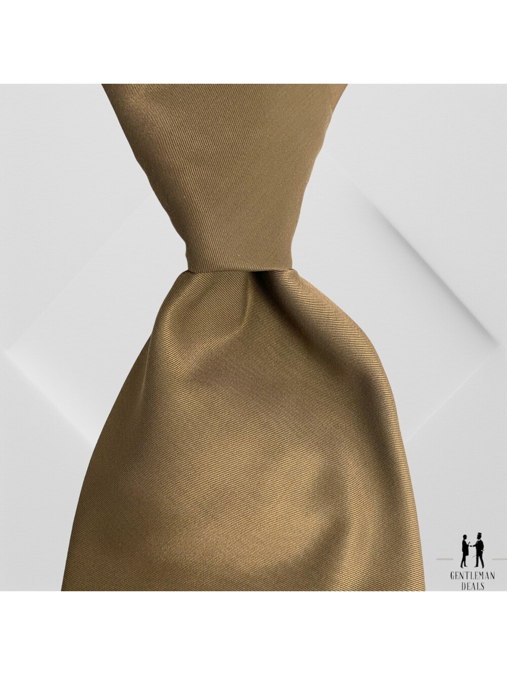 ALTEA Milano Mens Necktie Tie Cotton silk Solid Beige Brown Khaki 59 x 4 NWOT